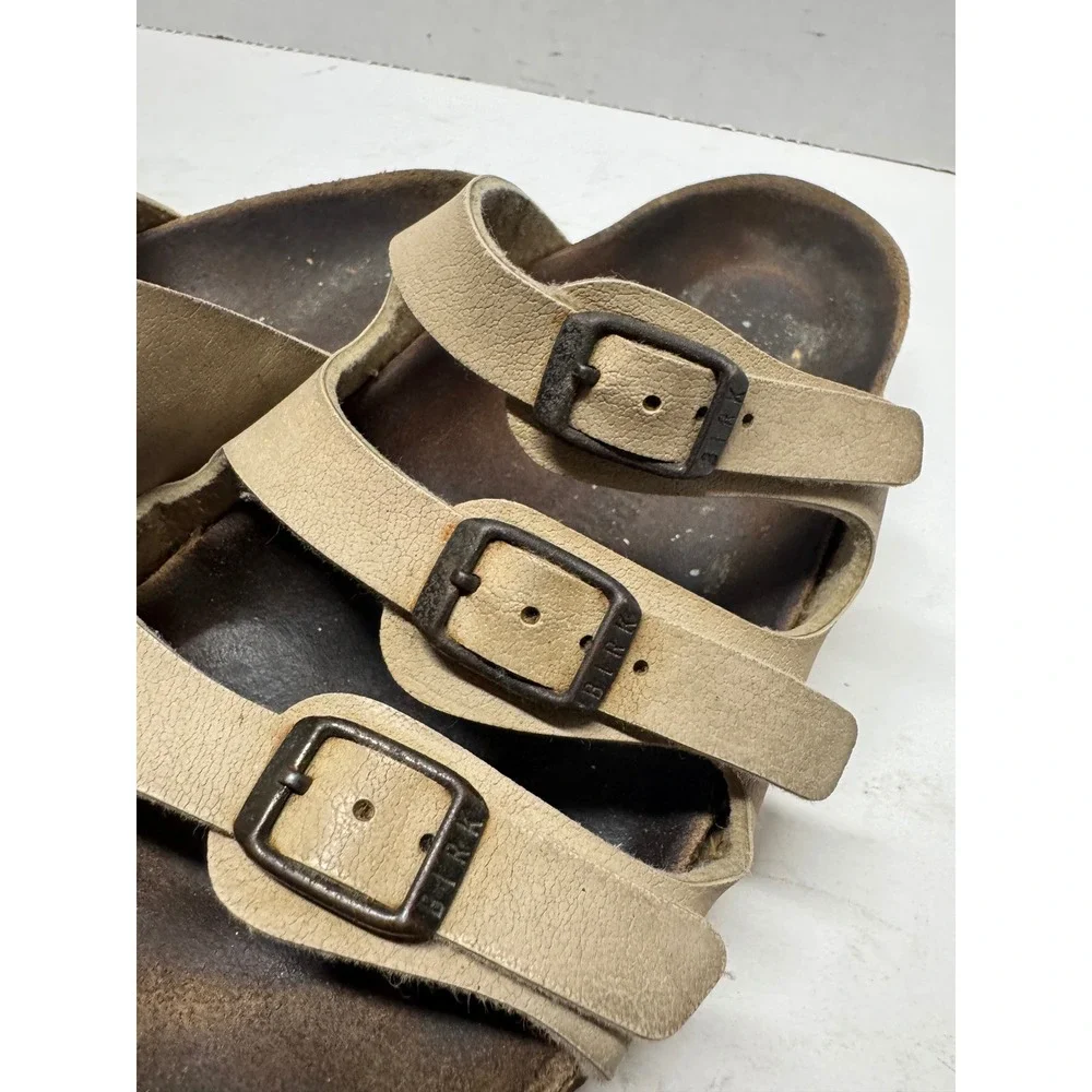 Birkenstock Florida Soft Footbed Triple Strap Sandals Taupe Mens 37 L6 M4